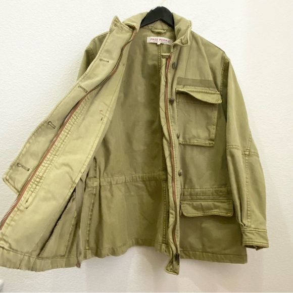 FREE PEOPLE Seize The Day Jacket Olive Oversized Utility Jacket Size S - Picture 7 of 16